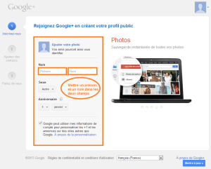 créer un profil Google+