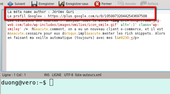 Résultats extraction automatique d'auteurs AUTOVEILLE