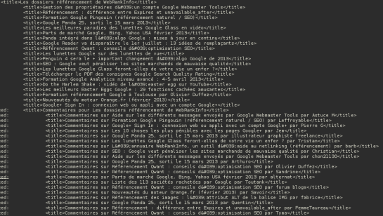 extraction automatique de balises title par AUTOVEILLE
