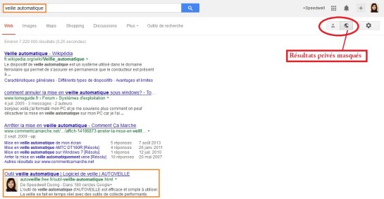 Résultats privés masqués - AUTOVEILLE