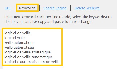 liste mots clés AUTOVEILLE - Rankaware