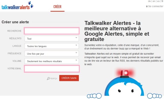 Créer alertes avec Talkwalker - AUTOVEILLE
