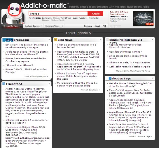 Outil de veille Addictomatic - AUTOVEILLE