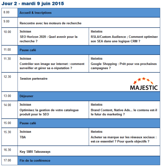 Programme SMX France 2Úme Journée - AUTOVEILLE 2015