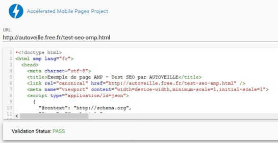Validateur AMP - SEO astuces - AUTOVEILLE