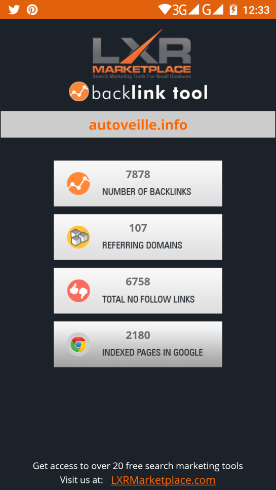 Outil SEO : vérification de liens externes avec SEO backlink TOOL - AUTOVEILLE référencement