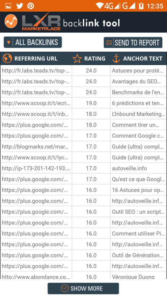 Outil SEO : vérification de liens externes avec SEO backlink TOOL - AUTOVEILLE SEO