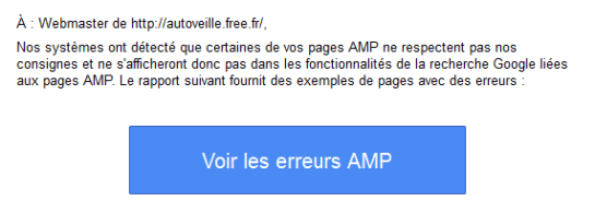 Search Console et page AMP - test SEO - AUTOVEILLE
