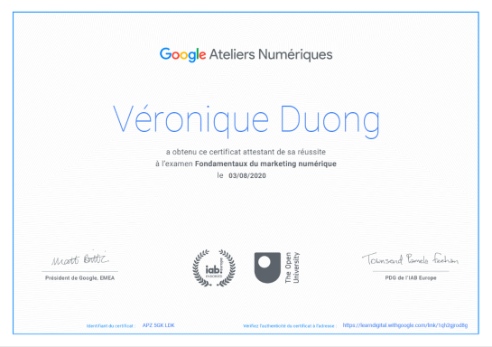certificat-veronique-duong-google-ateliers-numeriques-fondamentaux-du-marketing-numerique